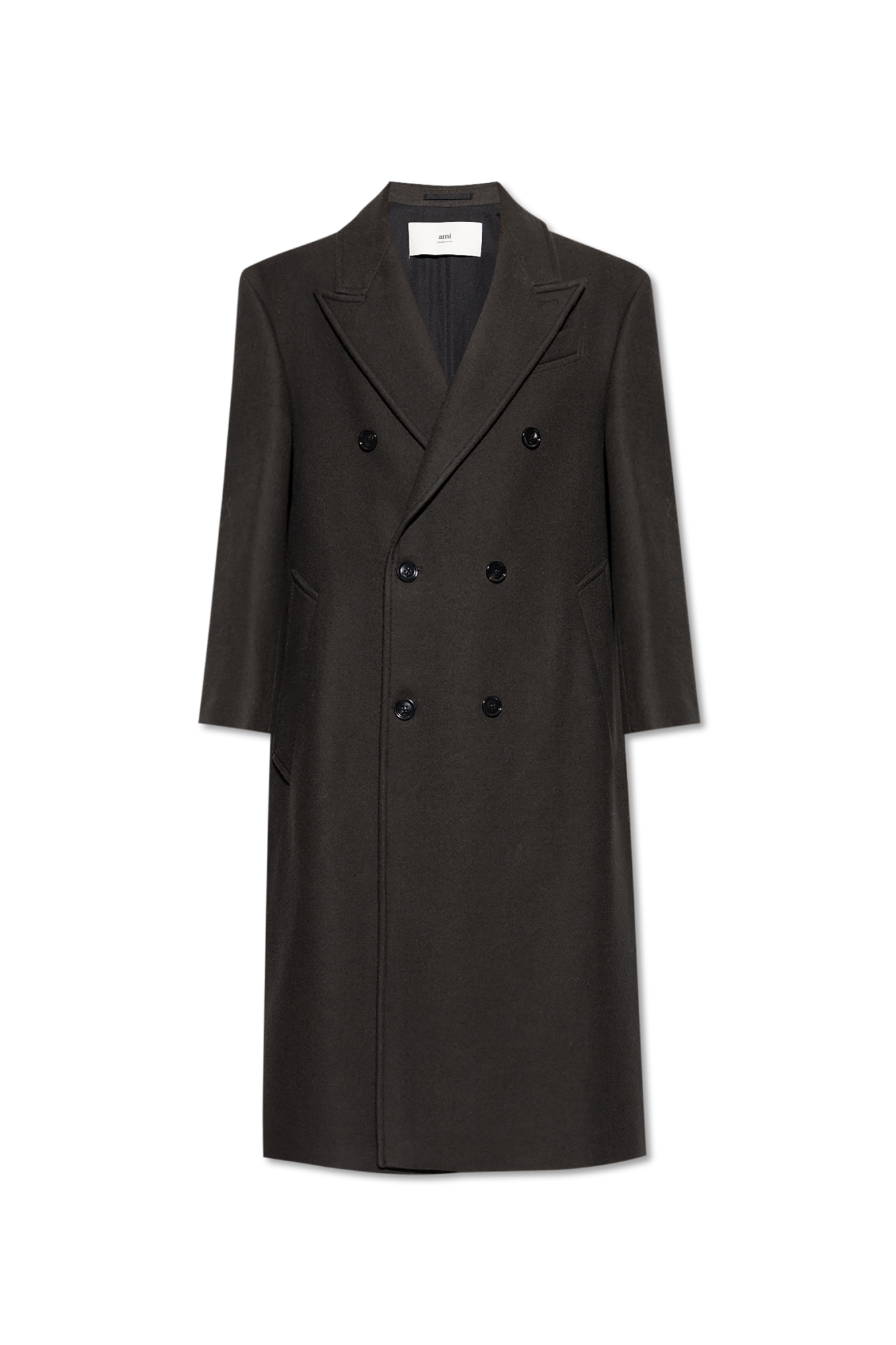 Brown Wool double-breasted coat Ami Alexandre Mattiussi - Vitkac AS
